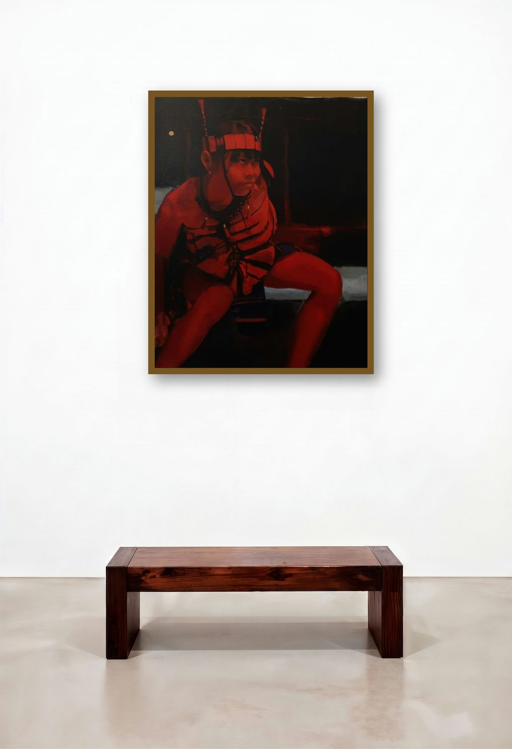 Red Light (The Red Goddess) by artist Goldminson Aimol displayed in a Eclectic Family Room