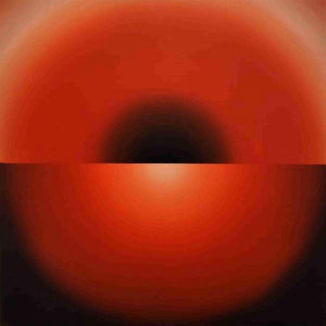 Abstract acrylic painting titled 'Red Meditation', 36x36 inches, by artist Ghanshyam Gupta on Canvas