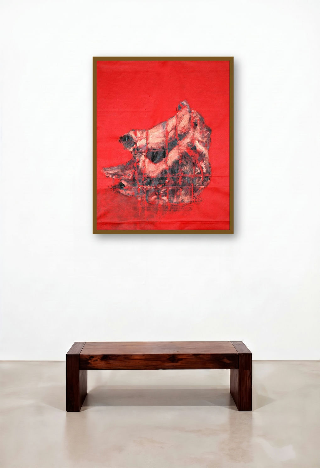 Red Rhino by artist Raj Mazinder displayed in a Coastal Hotel Suite