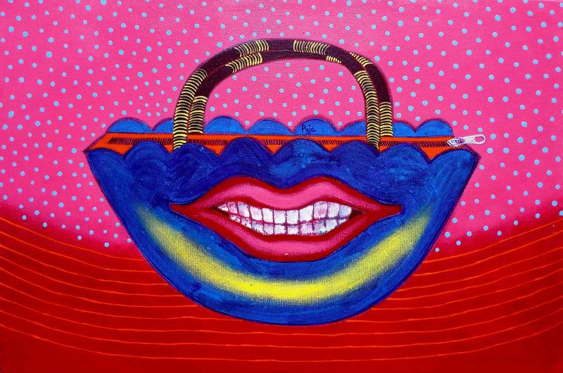 contemporary acrylic painting titled 'Red Series 2', 12x18 inches, by artist Puja Sarkar on Canvas