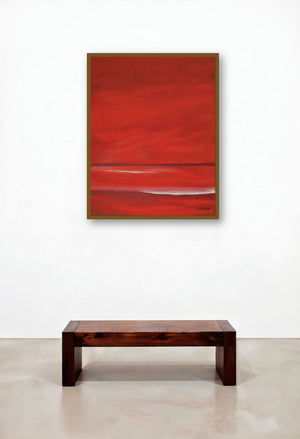 Red Sky (Crimson Horizon) by artist SIMON MASON displayed in a Luxury Study