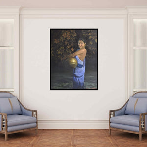 In-situ view of Kamal Rao's 'Reflection' painting in a room