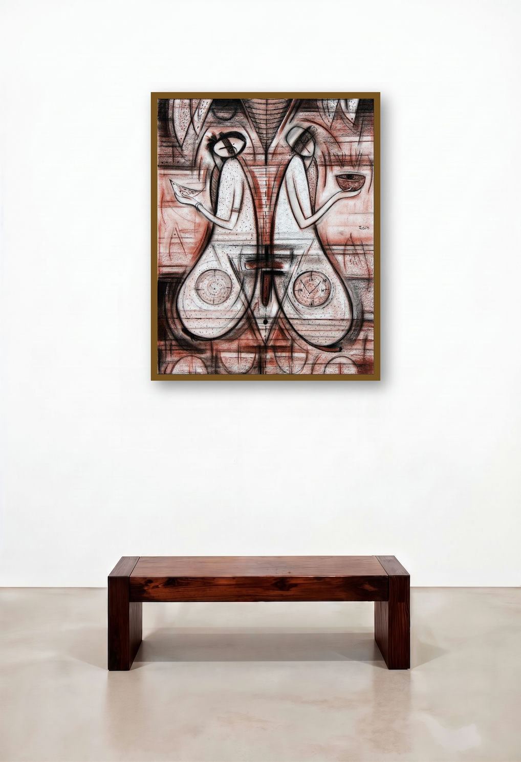 Reflection Iii (Mirror Image: A Moment of Reflection) by artist Dattatraya Thombare displayed in a Boutique Hotel Style Foyer