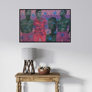 In-situ view of Partha Mondal's 'Reformation Of Human Nature 1' painting in a room