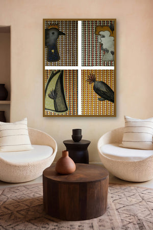 Relations (A Tapestry of Dreams) by artist Rajesh Choudhari displayed in a Museum Style gallery