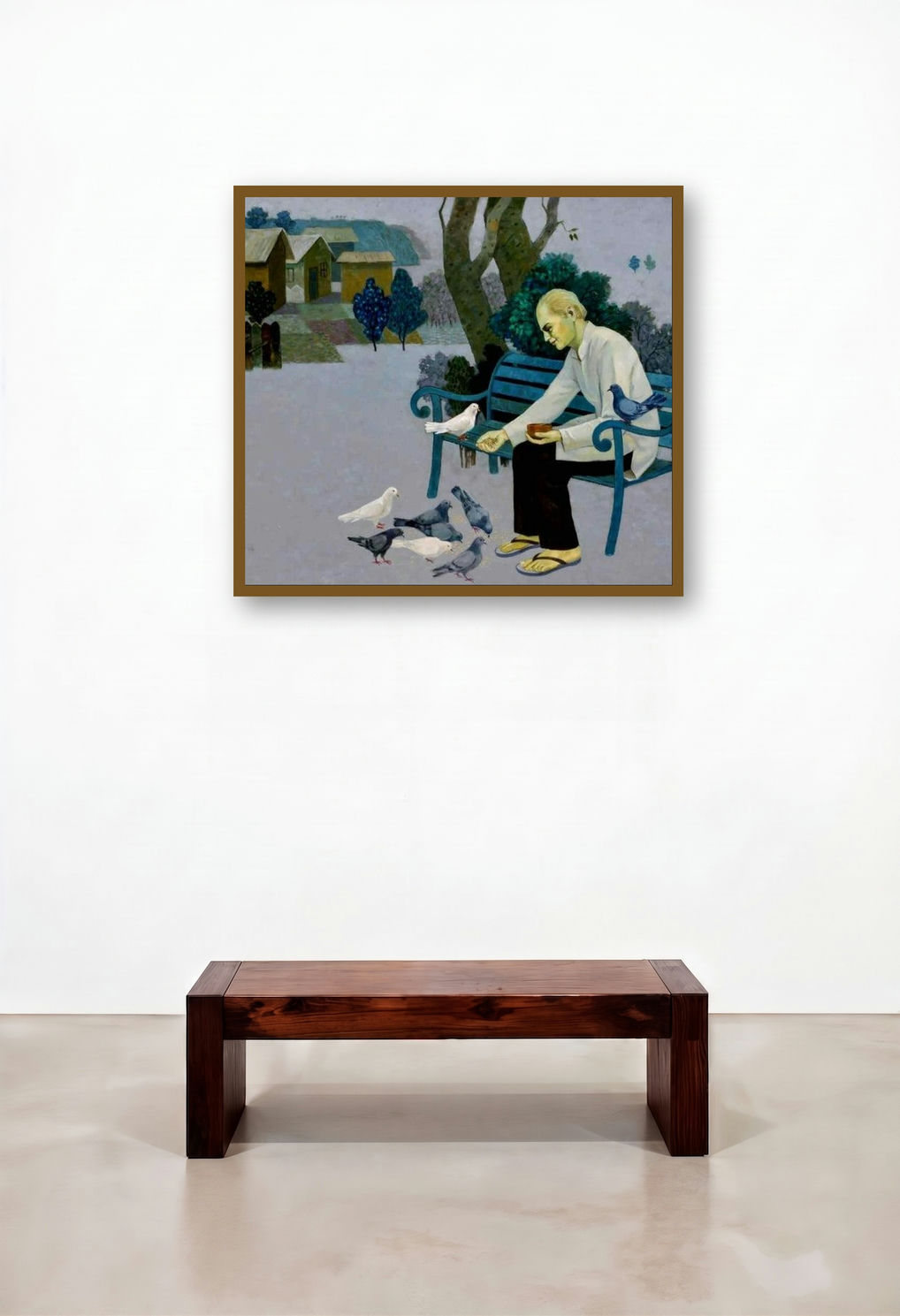 Reminiscence 3 (A Quiet Moment) by artist Abdul Shaikh displayed in a Urban Loft Reception Area