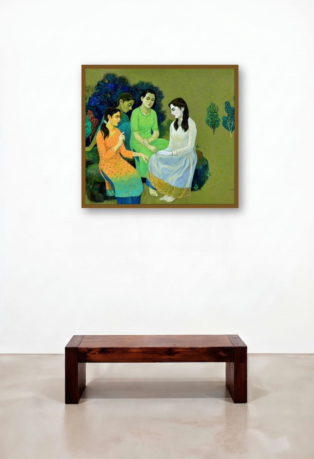 Reminiscence 4 by artist Abdul Shaikh displayed in a Luxury Dining Room