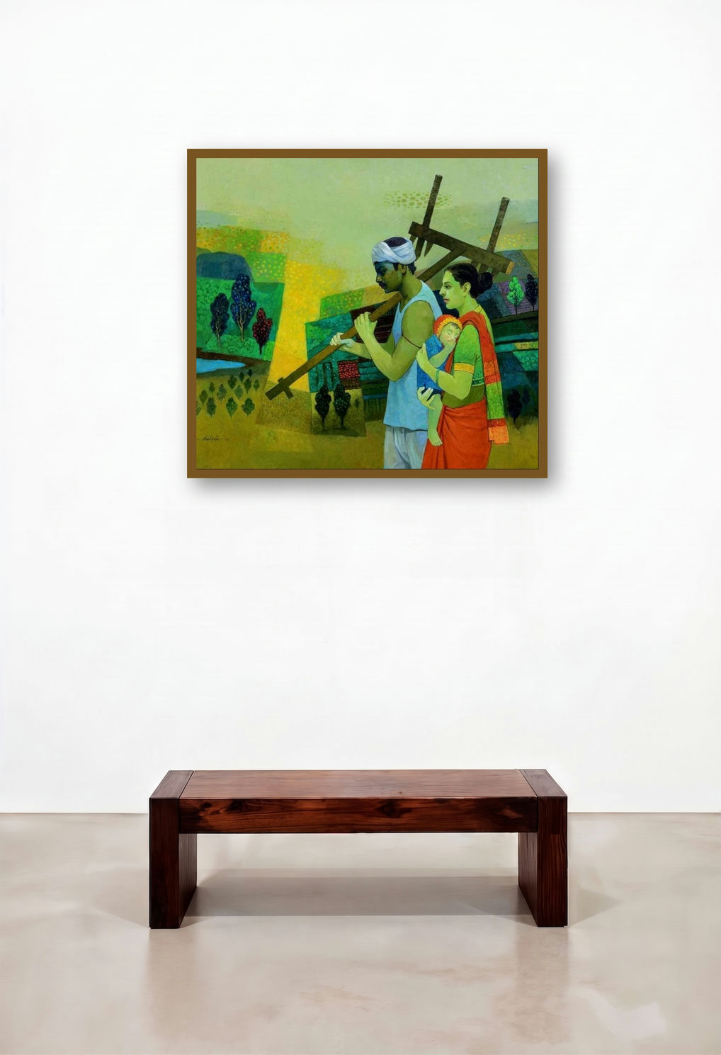 Reminiscence 6 (Reminiscence) by artist Abdul Shaikh displayed in a Scandinavian Home Office