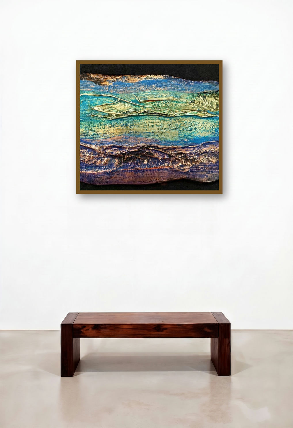 Renewed Pathway 2 (Celestial Landscape) by artist Ami Patel displayed in a Urban Loft Foyer