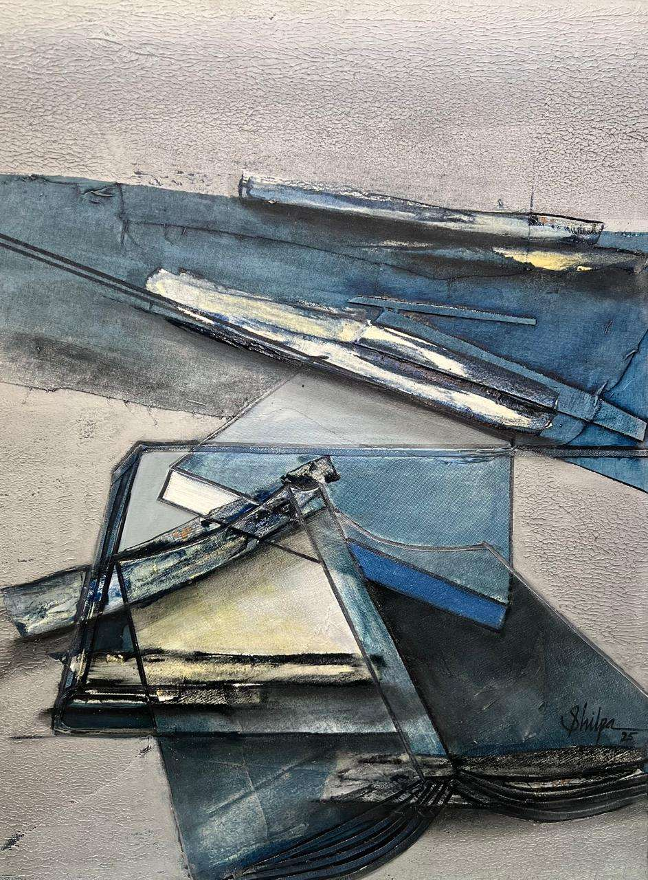 Revitalizing Energy 14' abstract oil painting by artist Shilpa Patole, 30x24 inch, on canvas