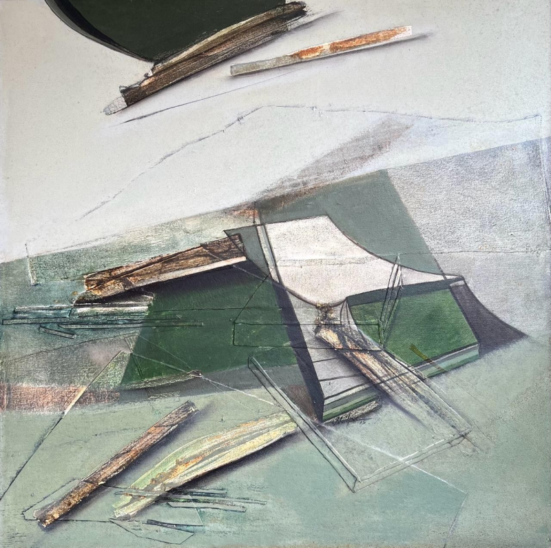 'Revitalizing Energy 3' abstract oil painting by artist Shilpa Patole, 36x36 inch, on canvas