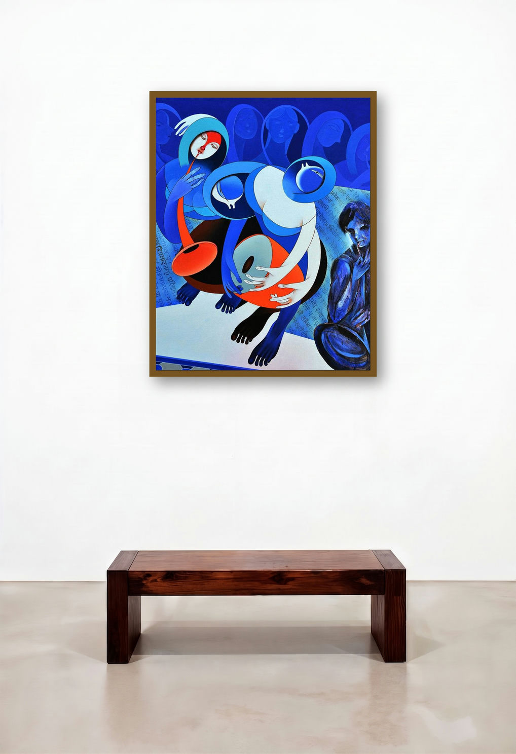 Rhythm And Melodies 3 (Harmonious Ensemble**) by artist Pradip Sarkar displayed in a Rustic Lounge