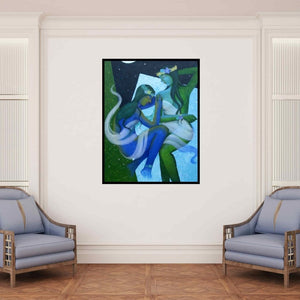 In-situ view of Pallavi Deodhar's 'Rhythm Of Night 7' painting in a room