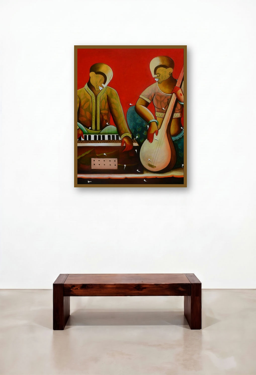 Rhythm Of Renewal by artist Anupam Pal displayed in a Modern Dining Room