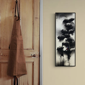 In-situ view of Ajay De's 'Rickshaw Puller 1' painting in a room