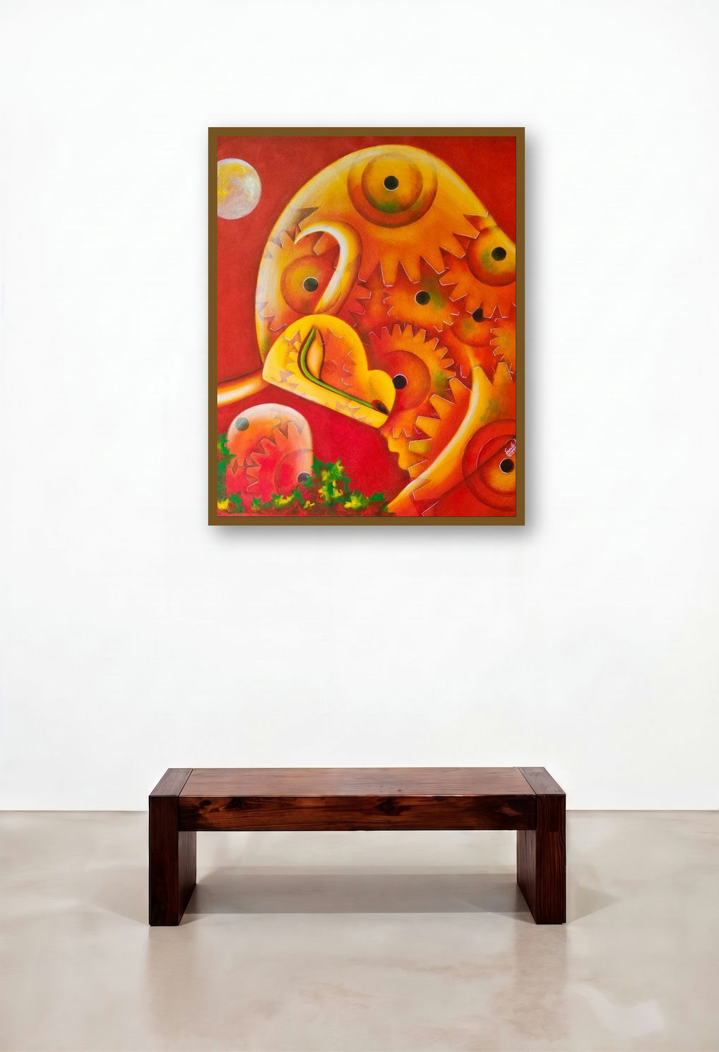 Rishabhnath 7 (Nandi's Mechanical Heart) by artist Susmita Mandal displayed in a Traditional Study