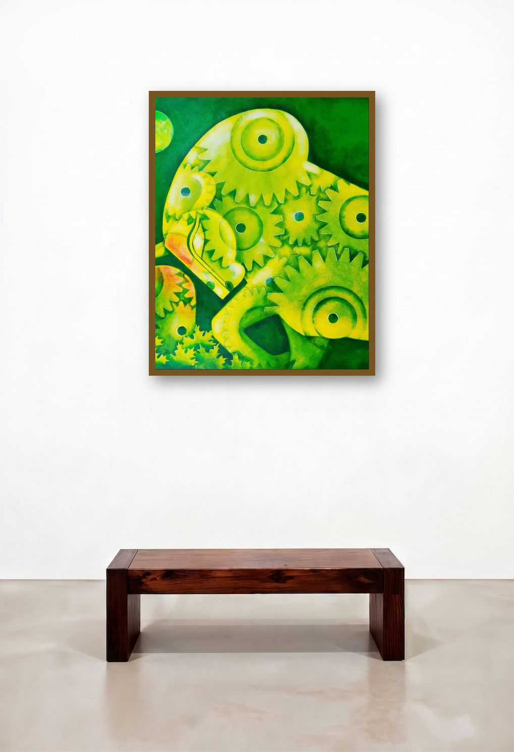 Rishabhnath 9 (Nandi's Cosmic Journey) by artist Susmita Mandal displayed in a Coastal Living Room