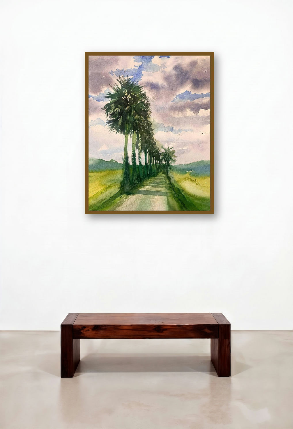 Road To Heaven (Serene Pathway) by artist Ks Farvez displayed in a Luxury Library