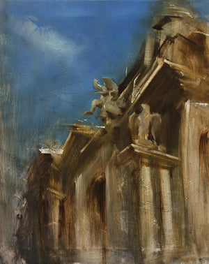 Rome by Surabhi Gulwelkar, Original Oil Cityscape Painting on Linen, Small Vertical Wall Art
