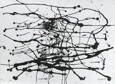 Roots' contemporary mixed-media painting by artist Shahfahad Raja, 23x31 inch, on paper