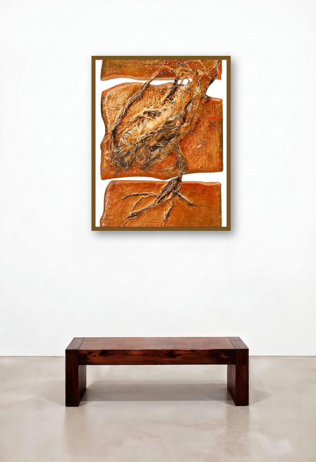 Roots And Pathway 12 by artist Ami Patel displayed in a Luxury Living Room