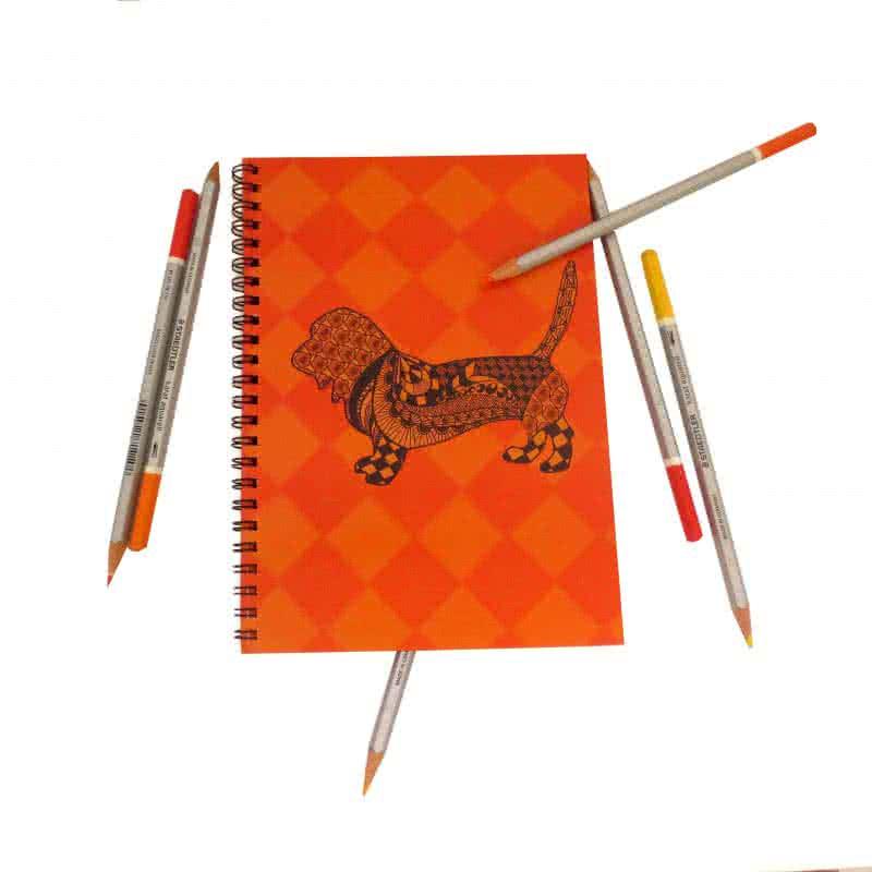 Lifestyle craft titled 'Rufus Notebook', 8x6 inches, by artist Rithika Kumar on Paper