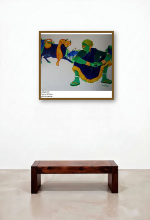 Rural Woman by artist Tailor Srinivas displayed in a Contemporary Home Office