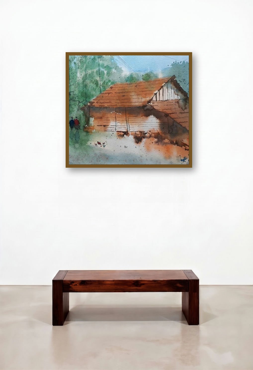 Rustic Home 2 (Rural Serenity**) by artist Rupesh Patil displayed in a Elegant Foyer