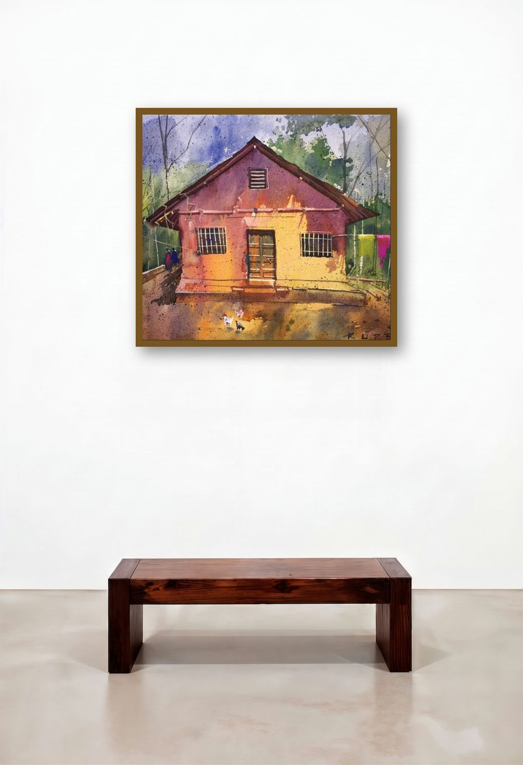Rustic Home (Rural Retreat**) by artist Rupesh Patil displayed in a Transitional Foyer