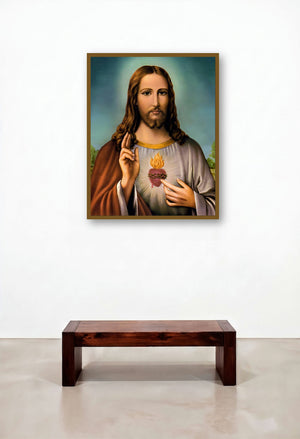 Sacred Heart Jesus Christ 8 by artist Ns Art displayed in a Coastal Library