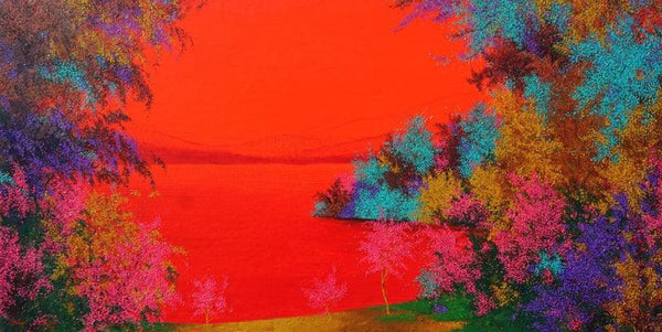 Sacred Lake painting by Pardeep Singh