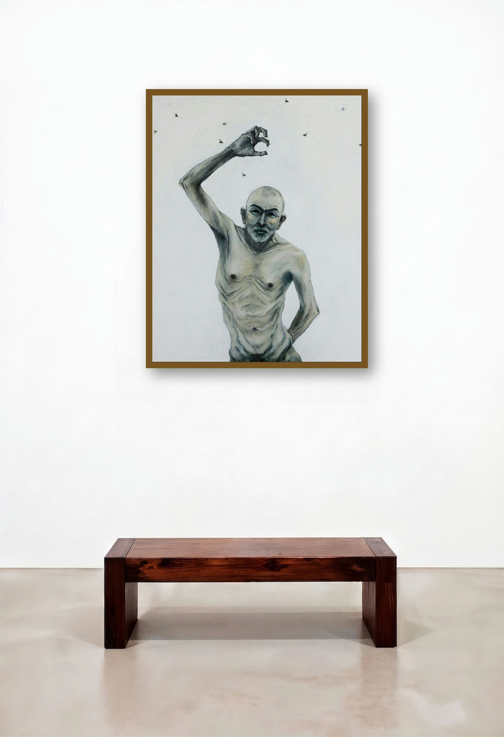 Sadist (Flies) by artist Ritesh Warambhe displayed in a Luxury Foyer