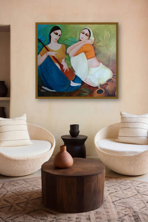 Saheli by artist Kamal Devnath displayed in a Contemporary Exhibition gallery