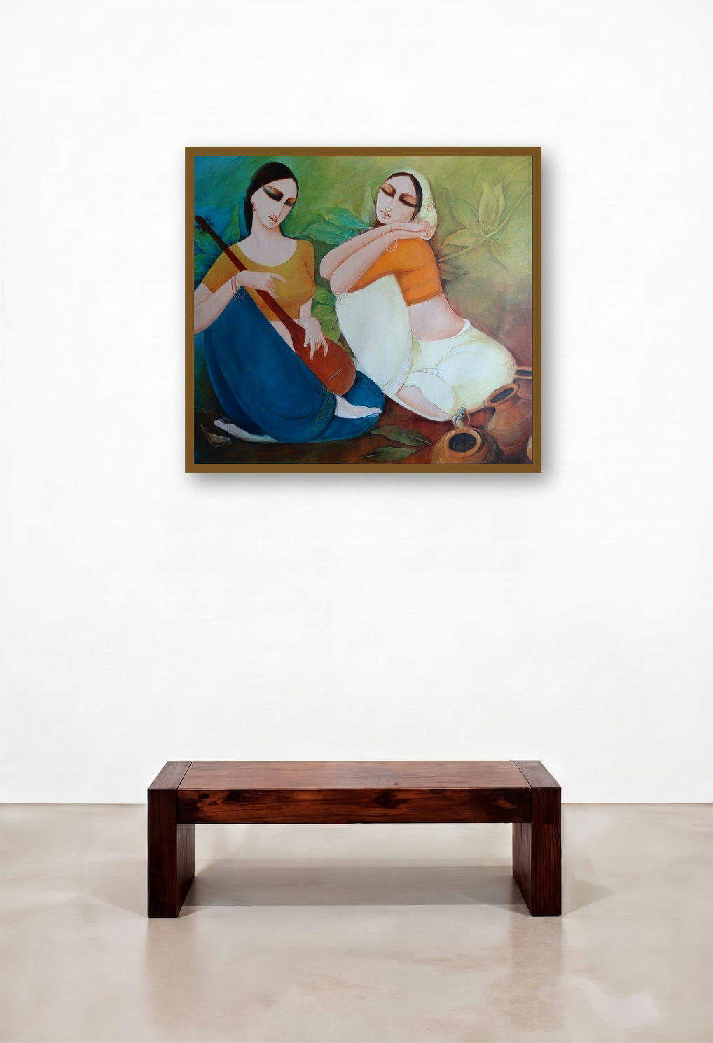 Saheli by artist Kamal Devnath displayed in a Eclectic Foyer