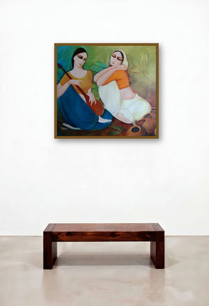 Saheli by artist Kamal Devnath displayed in a Eclectic Foyer