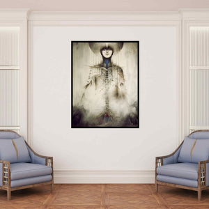 In-situ view of Arabinda Samanta's 'Samarpan 1' painting in a room