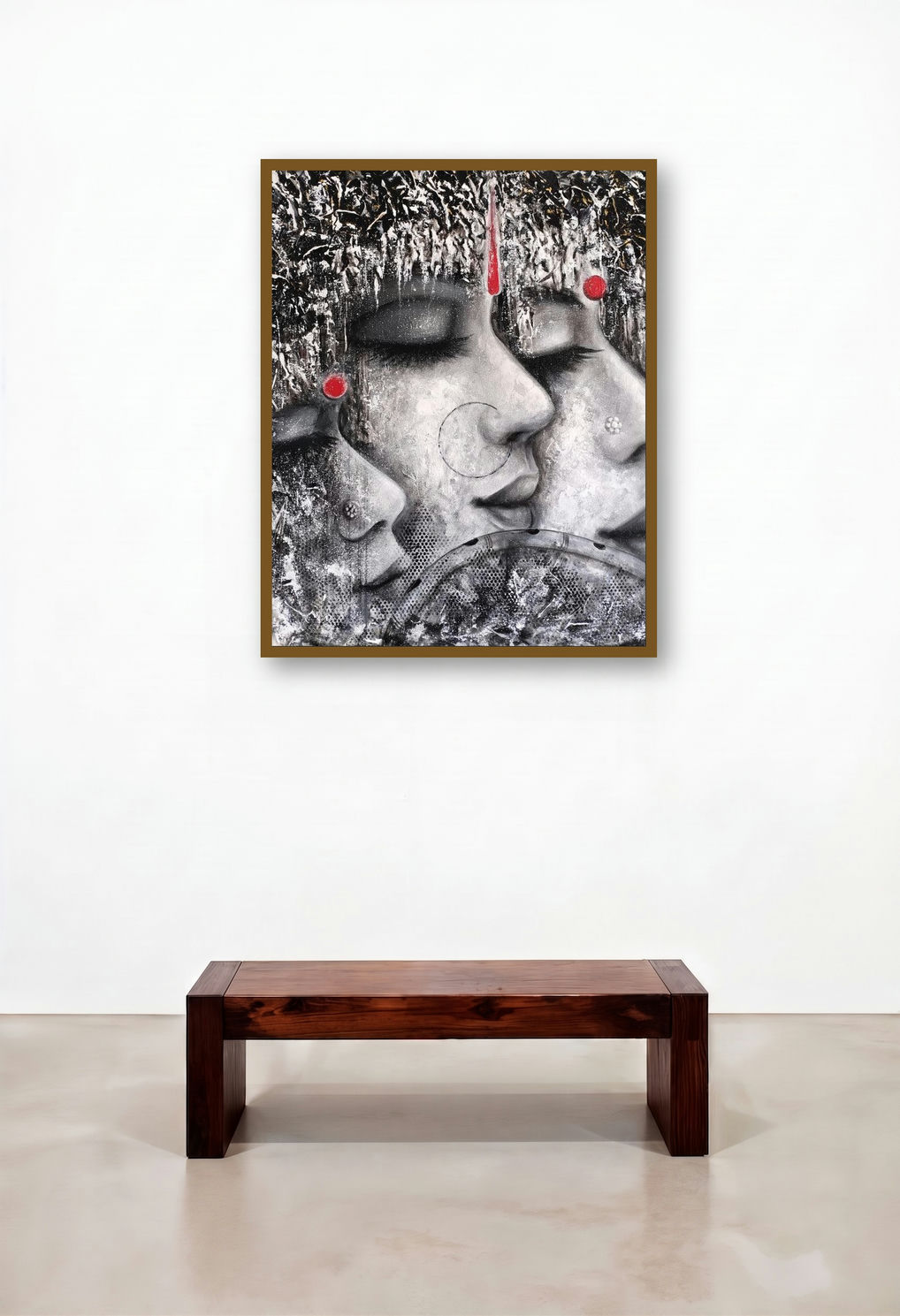 Samarpan (Eternal Embrace) by artist Rakhi Baid displayed in a Urban Loft Executive Office