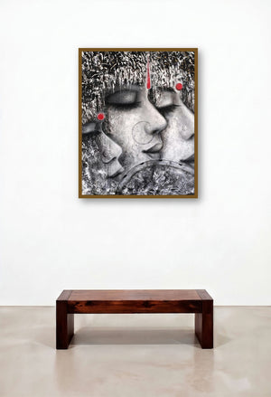 Samarpan (Eternal Embrace) by artist Rakhi Baid displayed in a Urban Loft Executive Office