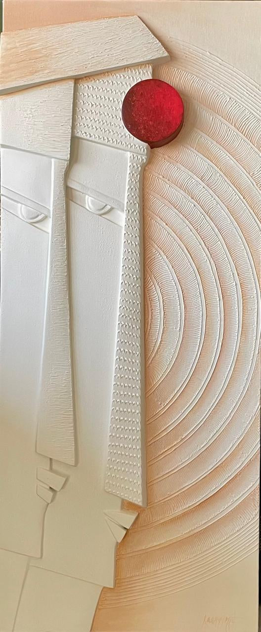 Sampoorna 1' figurative acrylic painting by artist Kanchan Mahante, 36x60 inch, on canvas