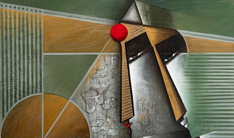 Figurative acrylic painting titled 'Sampoorna 3', 36x60 inch, by artist Kanchan Mahante on Canvas