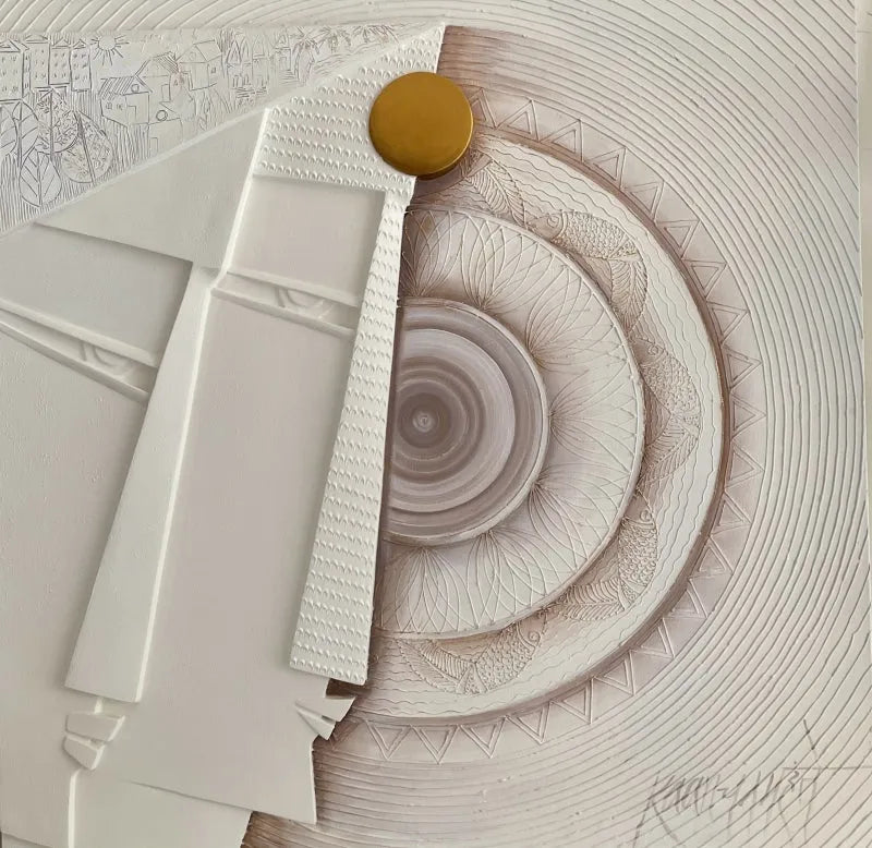 Figurative acrylic painting titled 'Sampoorna 4', 36x36 inch, by artist Kanchan Mahante on Canvas