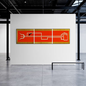 In-situ view of Pankaj Sachdeva's 'Samsadya Shiva (Journey Progression)' painting in a room