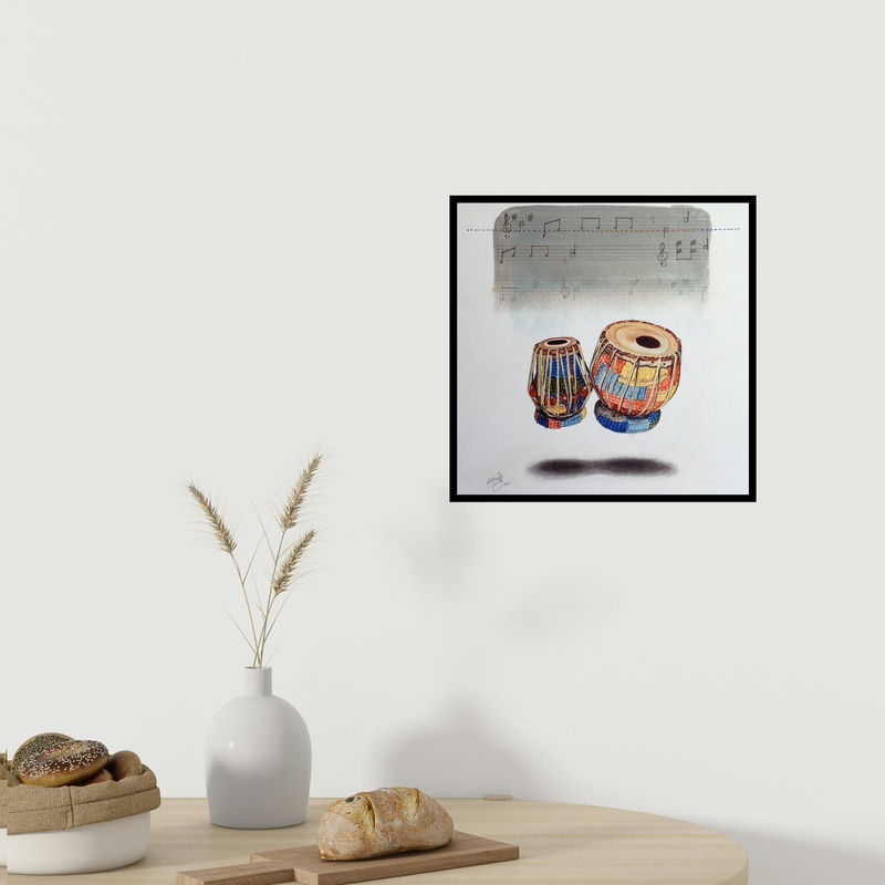 In-situ view of Ramchandra Kharatmal's 'Samwad 10 (Untitled)' painting in a room