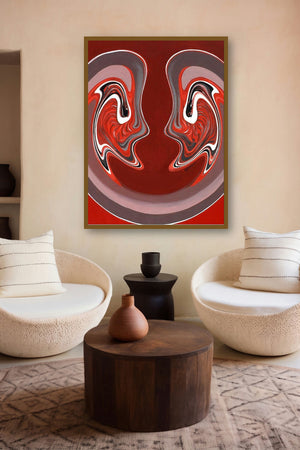 Saumya Samvad (Reflected Selves) by artist Atul Padia displayed in a Museum Style gallery