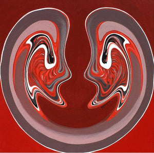 Saumya Samvad (Reflected Selves) by Atul Padia, Original Acrylic Abstract Painting on Canvas, Medium Square Wall Art