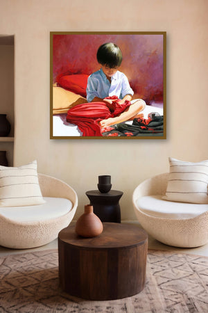 Scarves by artist Jose Higuera displayed in a Contemporary Exhibition gallery