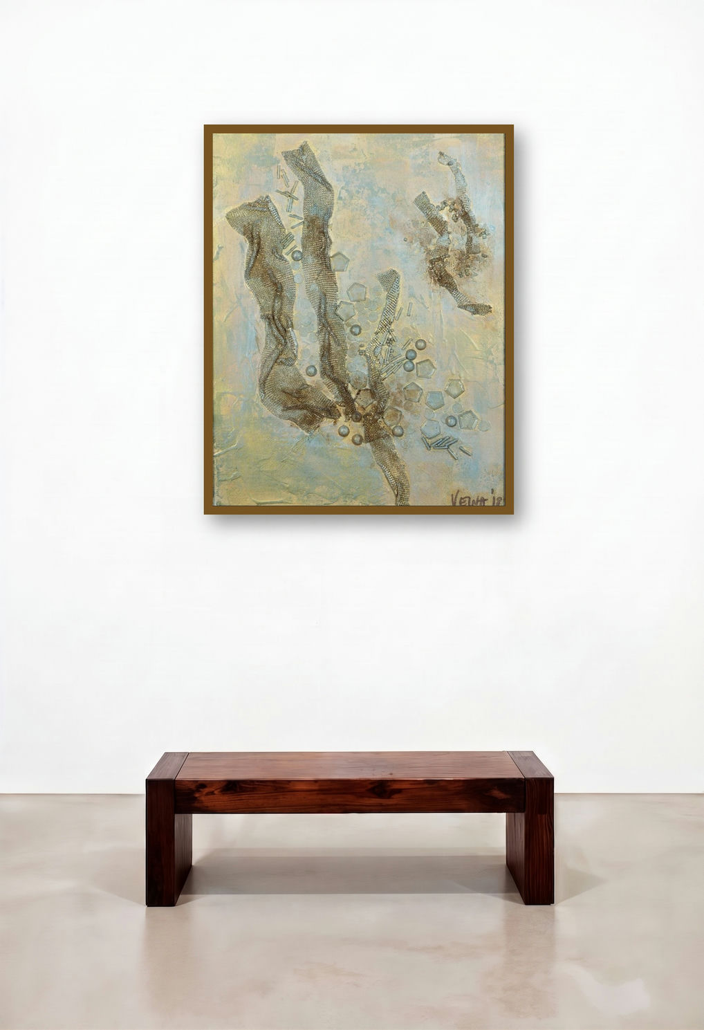 Scuba (Organic Forms) by artist Veena Advani displayed in a Elegant Family Room