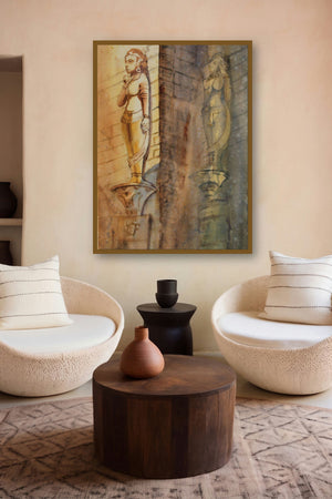 Sculptures At Hathisingh (Apsara Figures) by artist Krupa Shah displayed in a Designer gallery