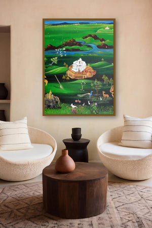Sea Of Proverbs (A Dreamlike Landscape**) by artist Sunil Lohar displayed in a Contemporary Exhibition gallery