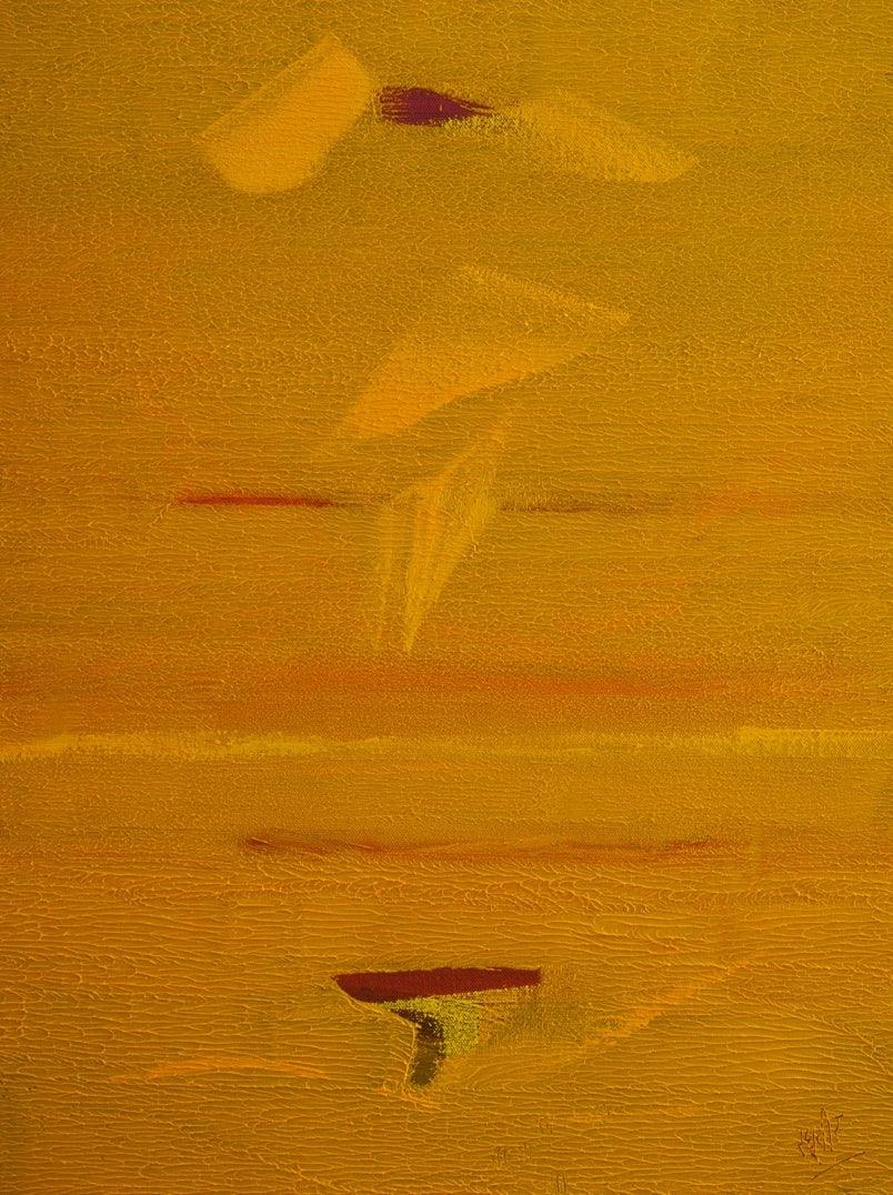 Abstract oil painting titled 'Search Of Eternity 1029', 24x18 inches, by artist Raghu Neware on Canvas